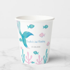 Mermaid Under the Sea Pastel Pink Blue Birthday  紙コップ