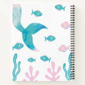 Mermaid Under the Sea Pastel Pink Blue Girls  ノートブック (裏面)