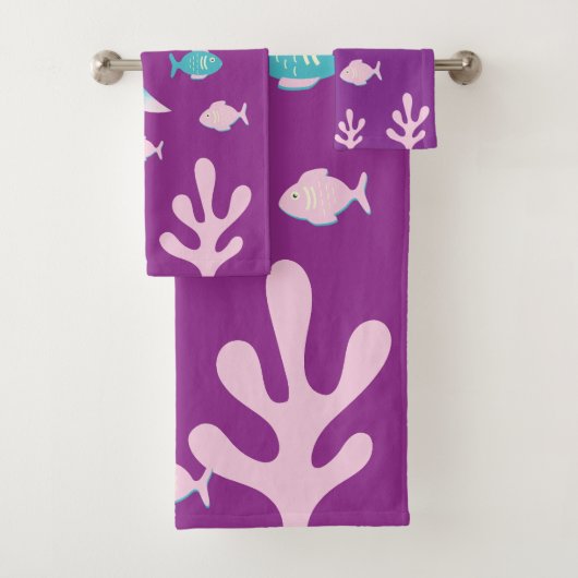 Mermaid Under the Sea Pastel Pink Blue Girls バスタオルセット (インサイチュ)