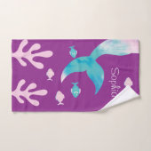 Mermaid Under the Sea Pastel Pink Blue Girls バスタオルセット (ハンドタオル)