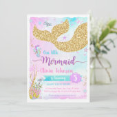 Mermaid Under the Sea Rainbow Girl Birthday 招待状 (スタンド正面)