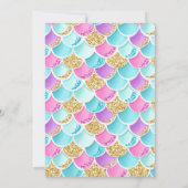 Mermaid Under the Sea Rainbow Girl Birthday 招待状 (裏面)