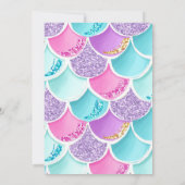 Mermaid Under the Sea Rainbow Girl Birthday 招待状 (裏面)