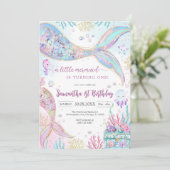 Mermaid Under the Sea Splish Splash Birthday 招待状 (スタンド正面)