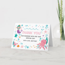 Mermaid Under the Sea The sea thank you card サンキューカード