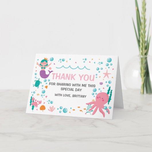 Mermaid Under the Sea The sea thank you card サンキューカード (正面)