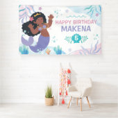 Mermaid Under the Sea Watercolor birthday banner 横断幕 (インサイチュ)