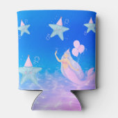 Mermaid under the sea watercolor ocean kids party 缶クーラー (裏面)