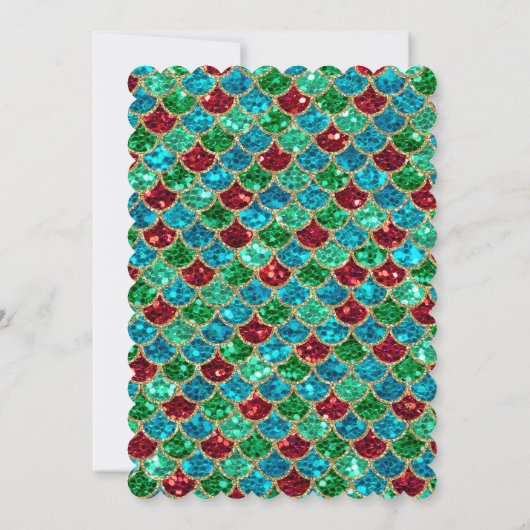 Mermaid under the sea, winter, Christmas invite 招待状 (裏面)