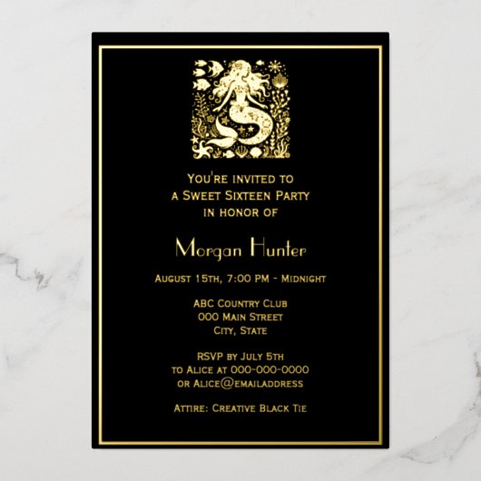 Mermaid Under Water With Friends Sweet Sixteen 箔シーズンカード (正面)