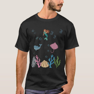 Mermaid Underwater Kids Whale Tシャツ
