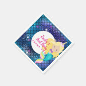 Mermaid Unicornプールパーティー供給ピンクブルーガール スタンダードカクテルナプキン (角)