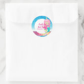 Mermaid Unicornプールパーティー供給ピンクブルーガール ラウンドシール (バッグ)