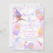 Mermaid & Unicorn誕生日パーティーの招待 招待状 (正面)