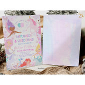 Mermaid & Unicorn誕生日パーティーの招待 招待状