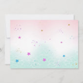 Mermaid Unicorn birthday invitation with photo 招待状 (裏面)