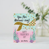 Mermaid Valentine's Classroom Card – はがきサイズ ポストカード (スタンド正面)