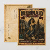 Mermaid, Vintage Circus Monster ポストカード (正面/裏面)
