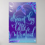 Mermaid wall sign, Mermaid Birthday, under the sea ポスター<br><div class="desc">Great for a birthday party or to hang on your mermaids wall.</div>