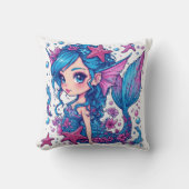 mermaid Watercolor  クッション (正面)
