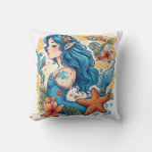 mermaid Watercolor  クッション (正面)