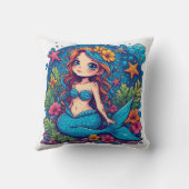 mermaid Watercolor  クッション (裏面)