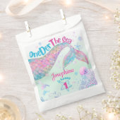 Mermaid watercolor first birthday フェイバーバッグ (クリップ留めされた状態)