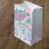 Mermaid watercolor first birthday ミディアムペーパーバッグ