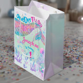 Mermaid watercolor first birthday ミディアムペーパーバッグ