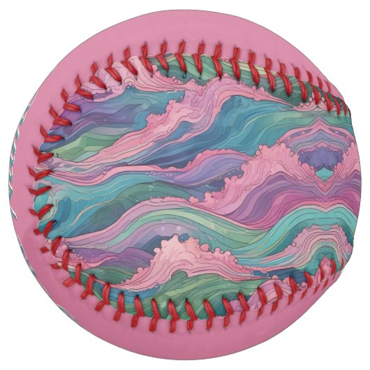 Mermaid Waves (personalized) ソフトボール (正面左)