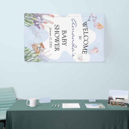 Mermaid Welcome図解入りの、写真付きのの看板バナー 横断幕 (トレードショー)