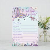 Mermaid Well Wishes for Baby Shower Activity Card (スタンド正面)