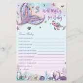 Mermaid Well Wishes for Baby Shower Activity Card (正面)