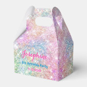 Mermaid whimsical iridescent birthday custom フェイバーボックス (裏面サイド)