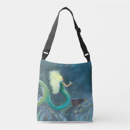 Mermaid with her pearl crossbody tote bag クロスボディバッグ