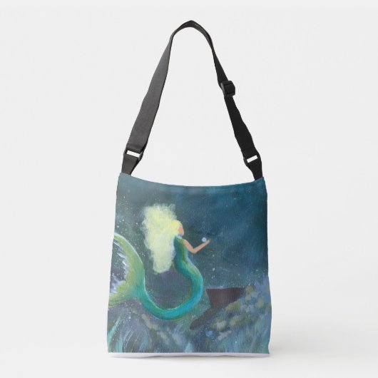 Mermaid with her pearl crossbody tote bag クロスボディバッグ (正面)