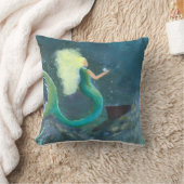Mermaid with her pearl cushion throw pillow クッション (ブランケット)