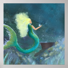 Mermaid with her pearl poster ポスター