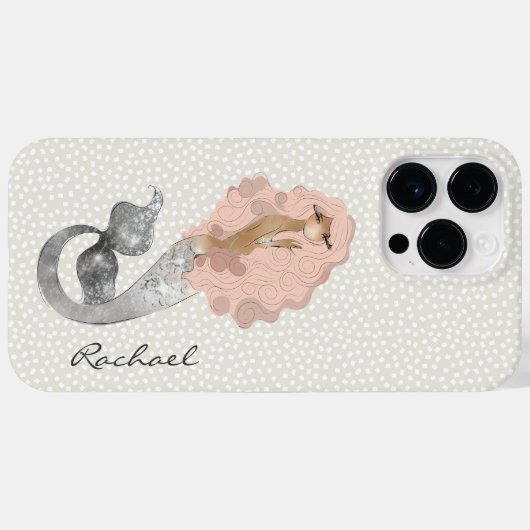 Mermaid With Pink Hair and Your Name Case-Mate iPhoneケース (裏面 (横))