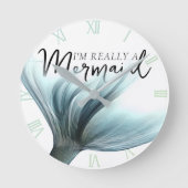 #MermaidLife本当に人魚だ |アクアテール引用文 ラウンド壁時計 (正面)