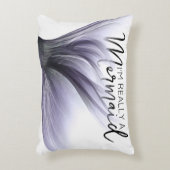 #MermaidLife本当に人魚だ |パープル引用文 アクセントクッション (正面(垂直))