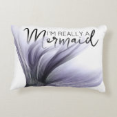 #MermaidLife本当に人魚だ |パープル引用文 アクセントクッション (裏面)