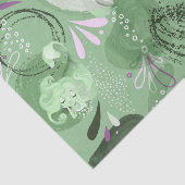Mermaidsお洒落緑の抽象芸術背景 薄葉紙 (詳細)