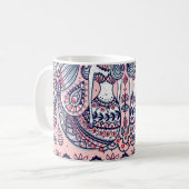 Mermaidsフォーク要素ヴィンテージシームレス コーヒーマグカップ (正面左)