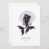 Mermaids Couple in Lillac Design 招待状 (正面/裏面)