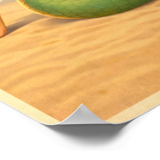 Mermaids Make Waves Retro Pin-Up Coastal Beach Art ポスター (角)