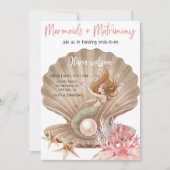 Mermaids + Matrimony Bridal Shower Party 招待状 (正面)