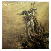 “Mermaids of the Rhine” by Arthur Rackham タイル (正面)