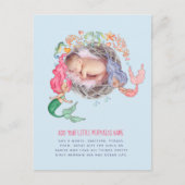 Mermaids PHOTOパーソナライズされた招待状発表 ポストカード (正面)