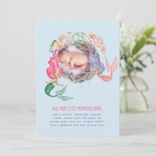 Mermaids PHOTOパーソナライズされた招待状発表 招待状 (スタンド正面)